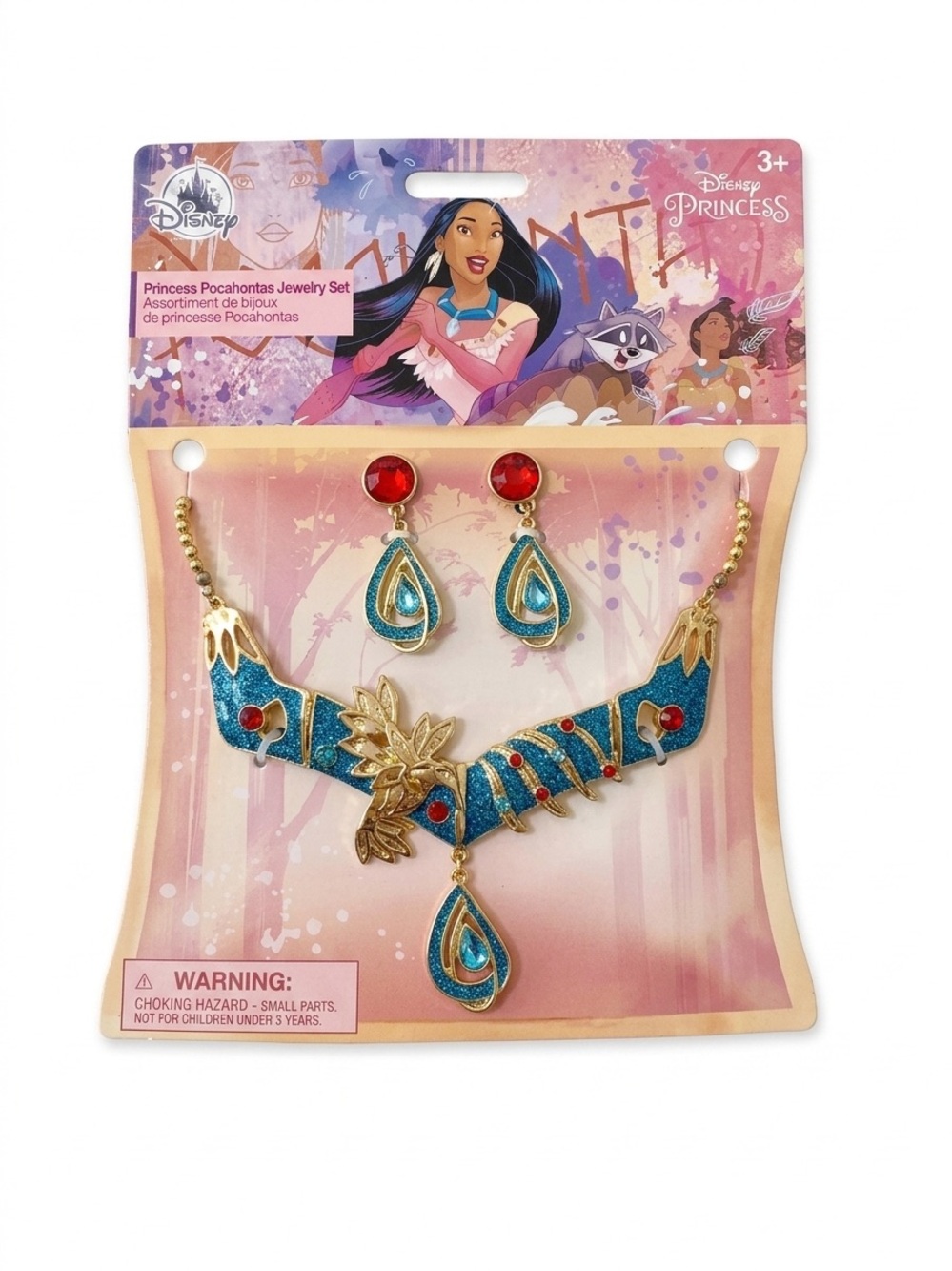 Disney Princess Pocahontas Jewelry Set Necklace Earrings Costume NEW